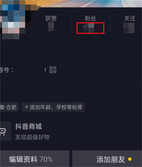 查看抖音粉丝