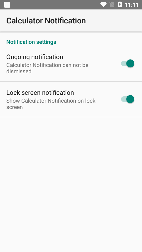 Calculator Notification