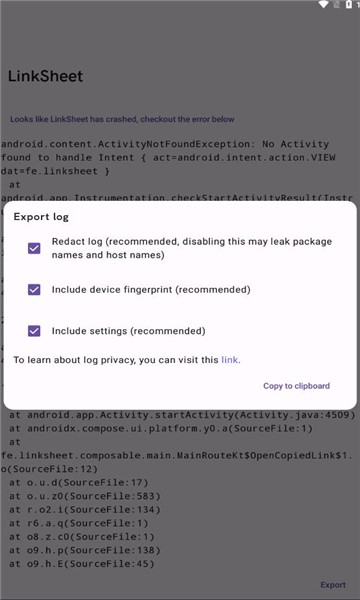 linksheet