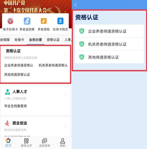 张家口人社养老资格认证app