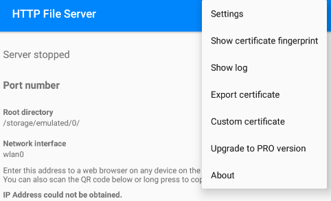 HTTP File Server app
